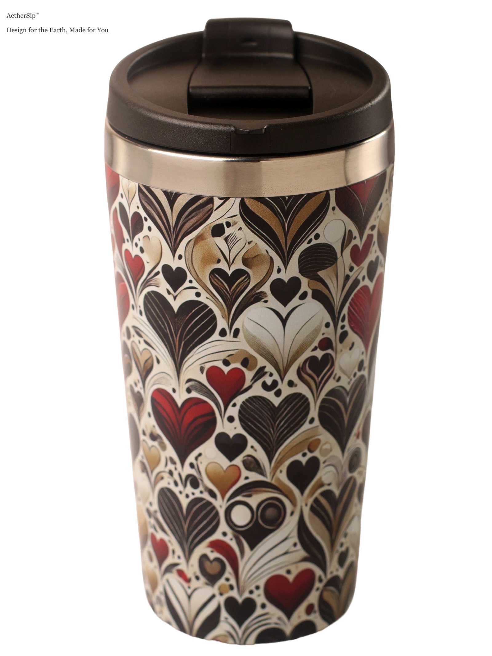 Heart-Themed Travel Mug Alternate View 1