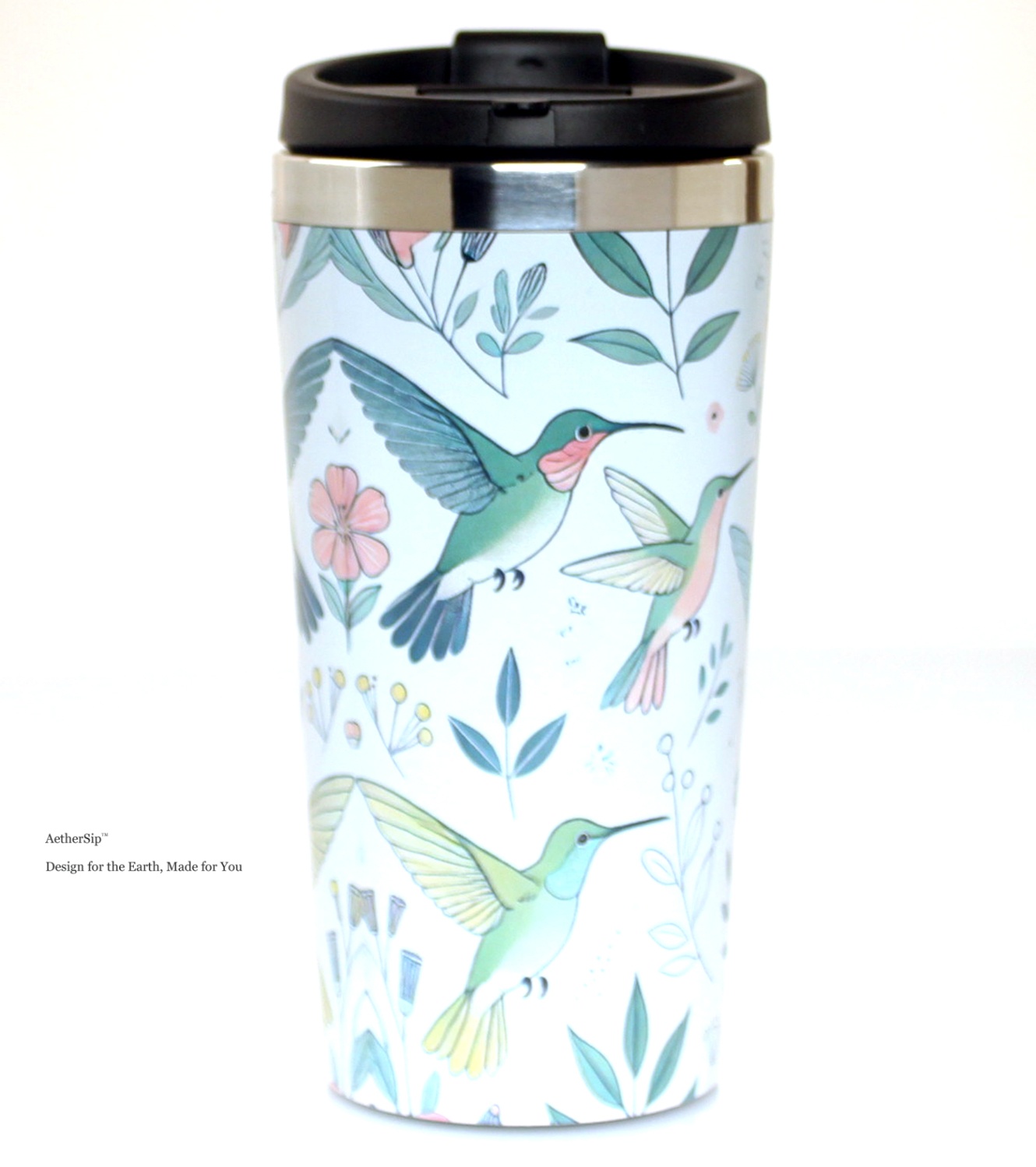 Hummingbird-Themed Travel Mug