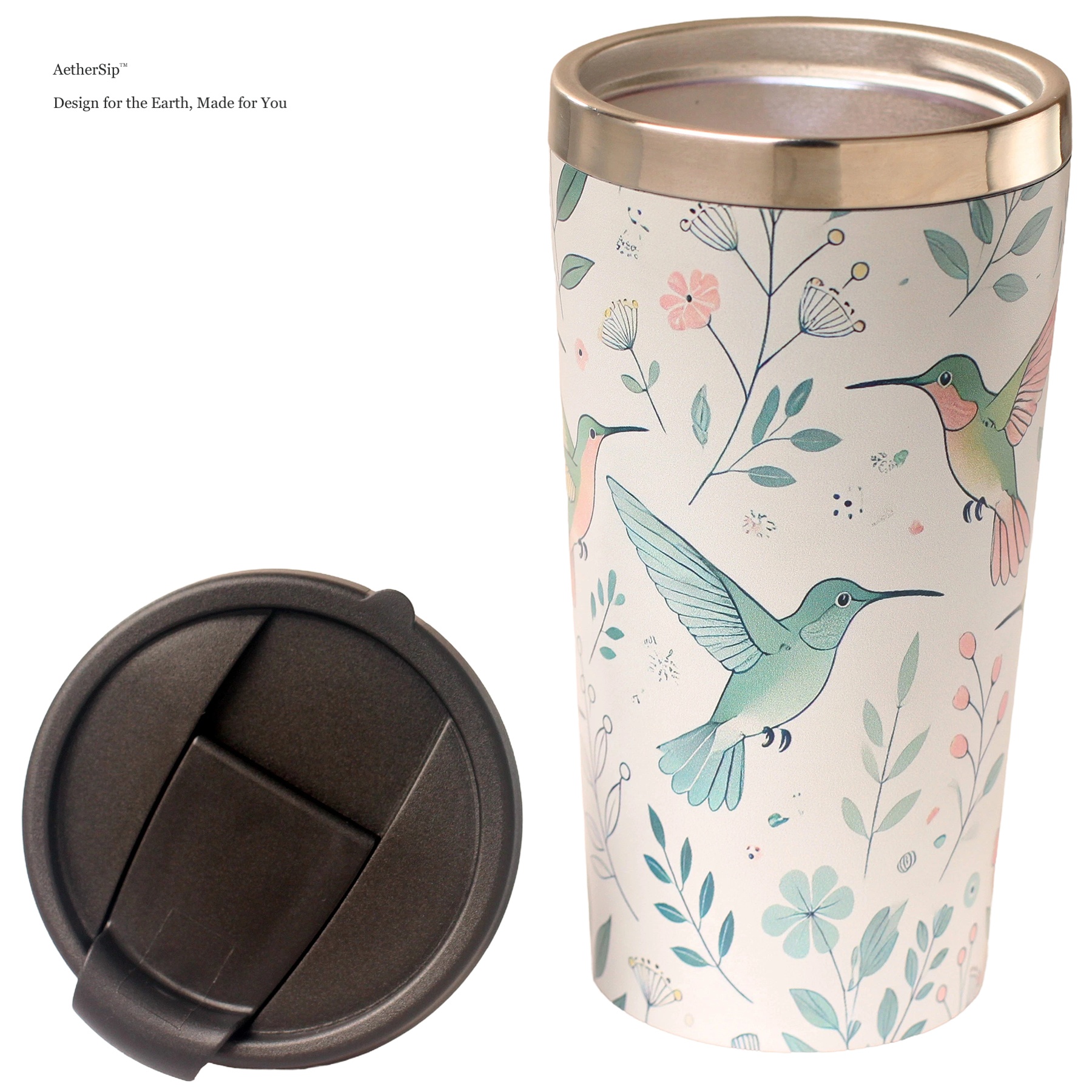 Hummingbird-Themed Travel Mug Alternate View 2