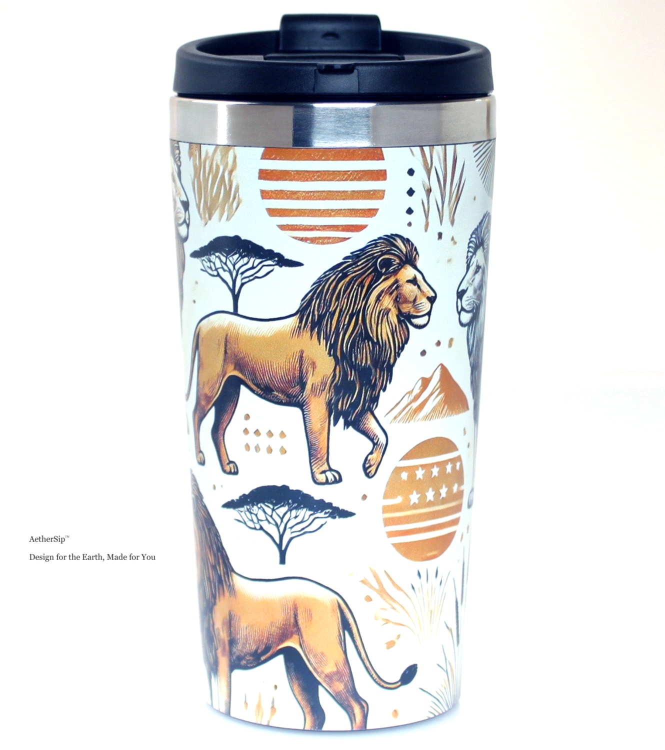 Lion-Themed Travel Mug