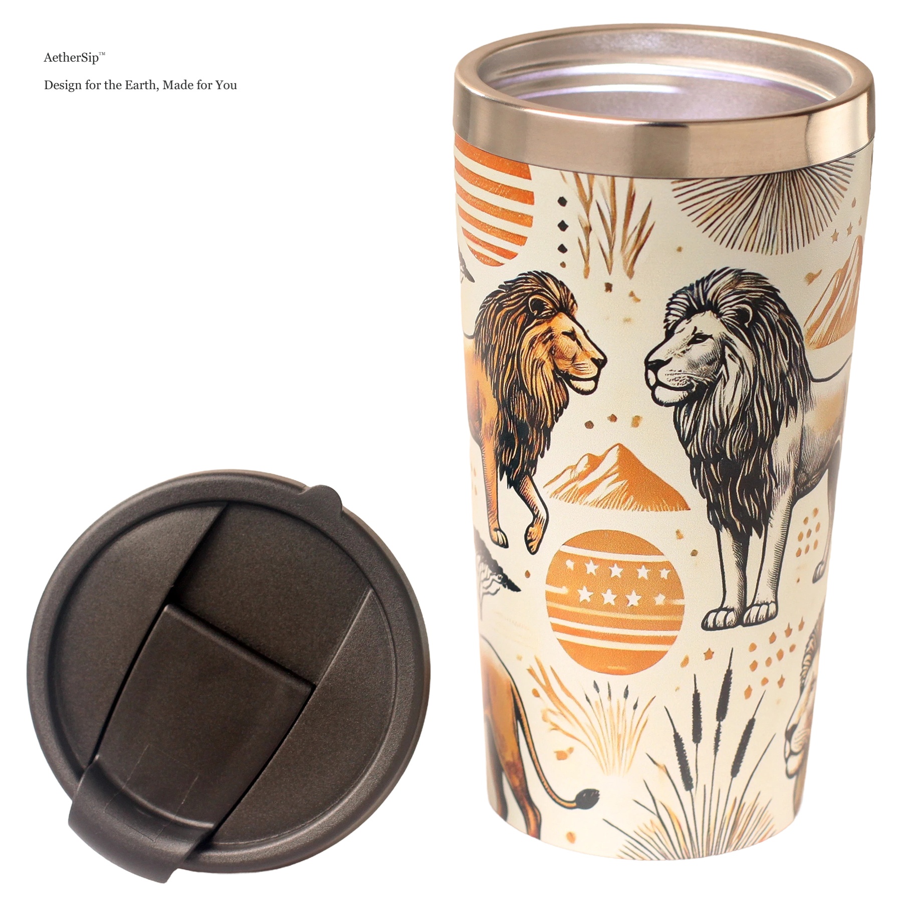 Lion-Themed Travel Mug Alternate View 2