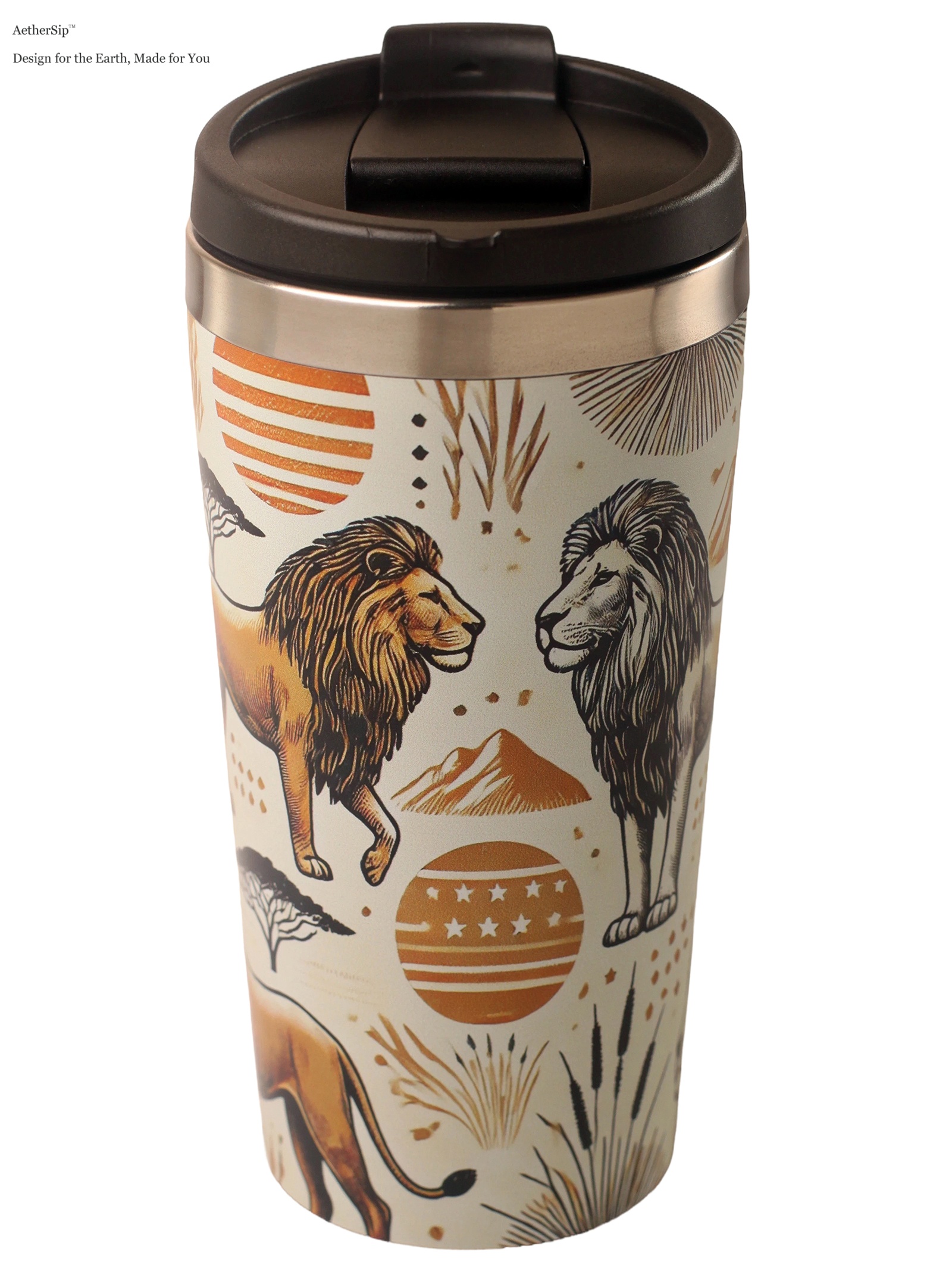 Lion-Themed Travel Mug Alternate View 1