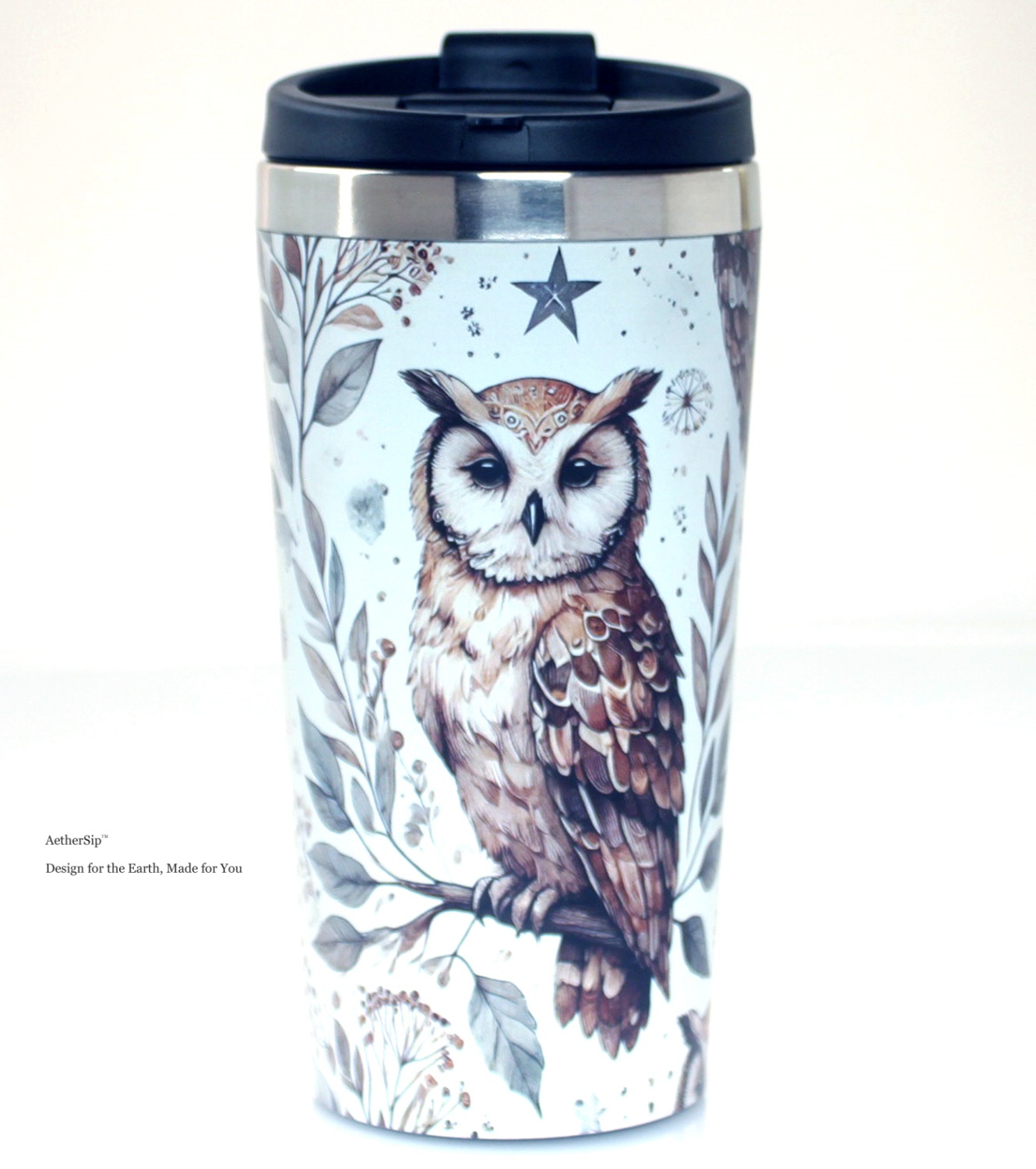 Owl-Themed Travel Mug