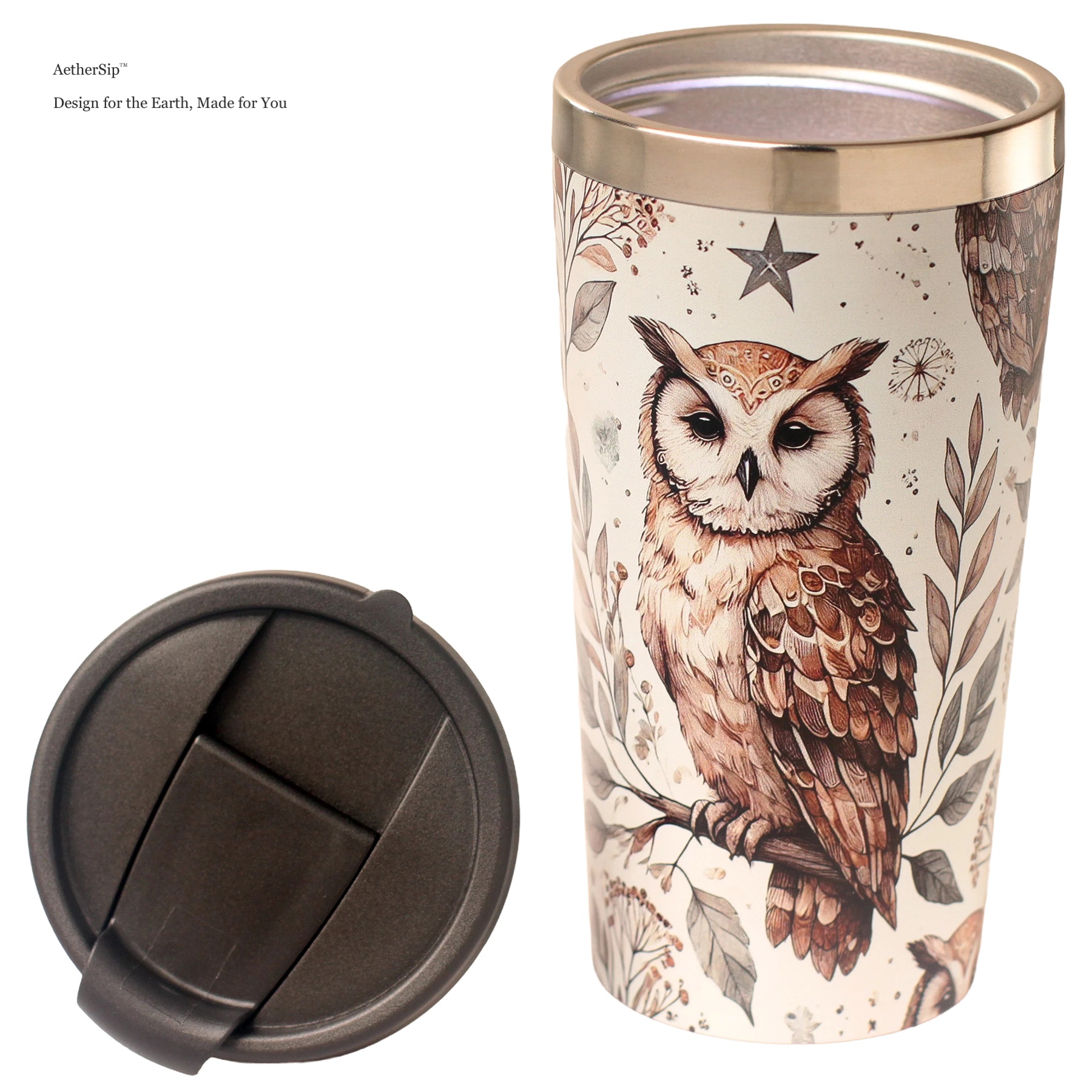 Owl-Themed Travel Mug Alternate View 2