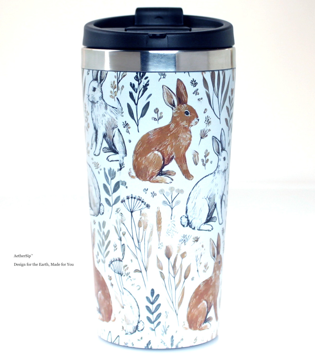 Rabbit-Themed Travel Mug