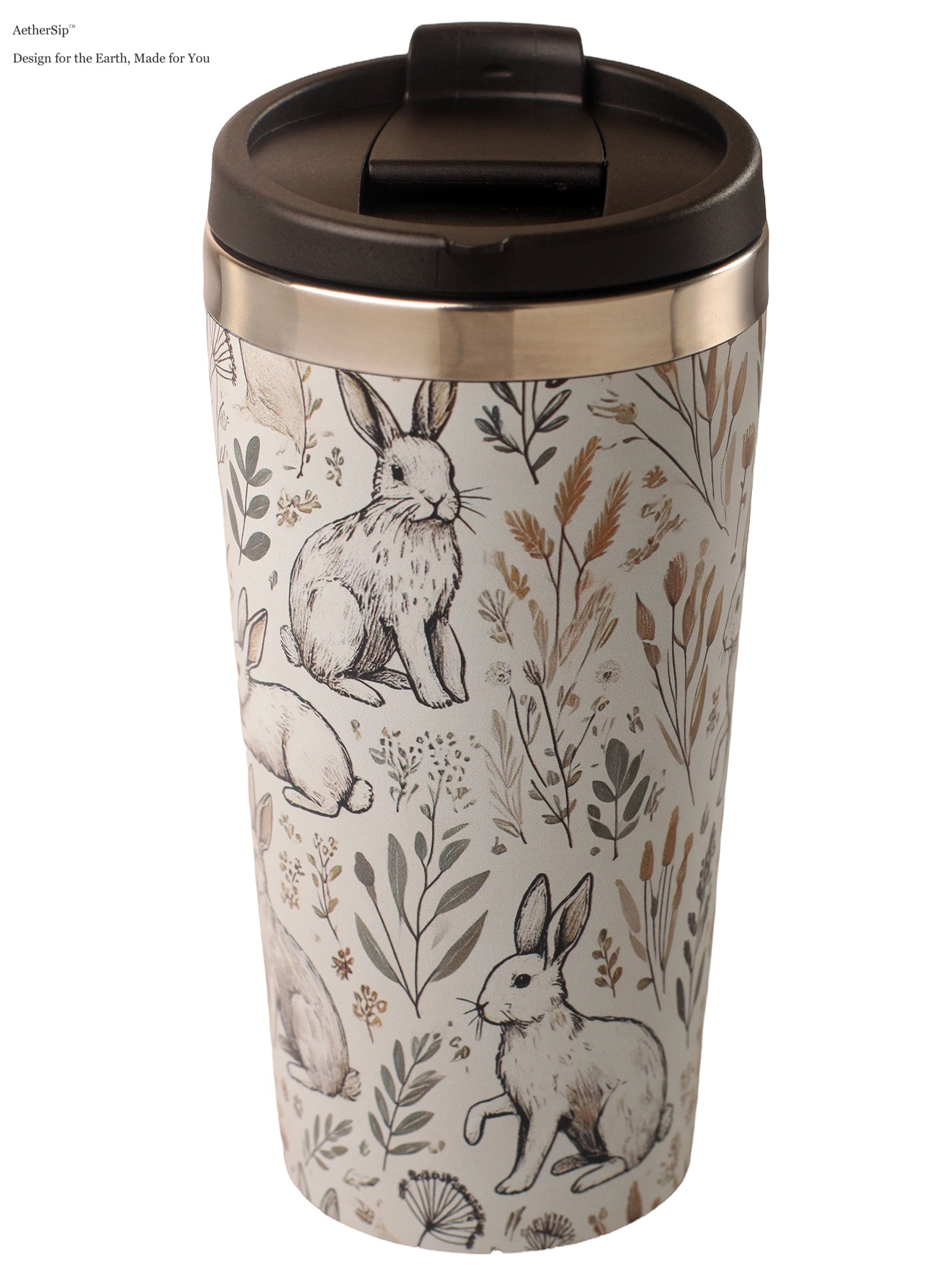 Rabbit-Themed Travel Mug Alternate View 1