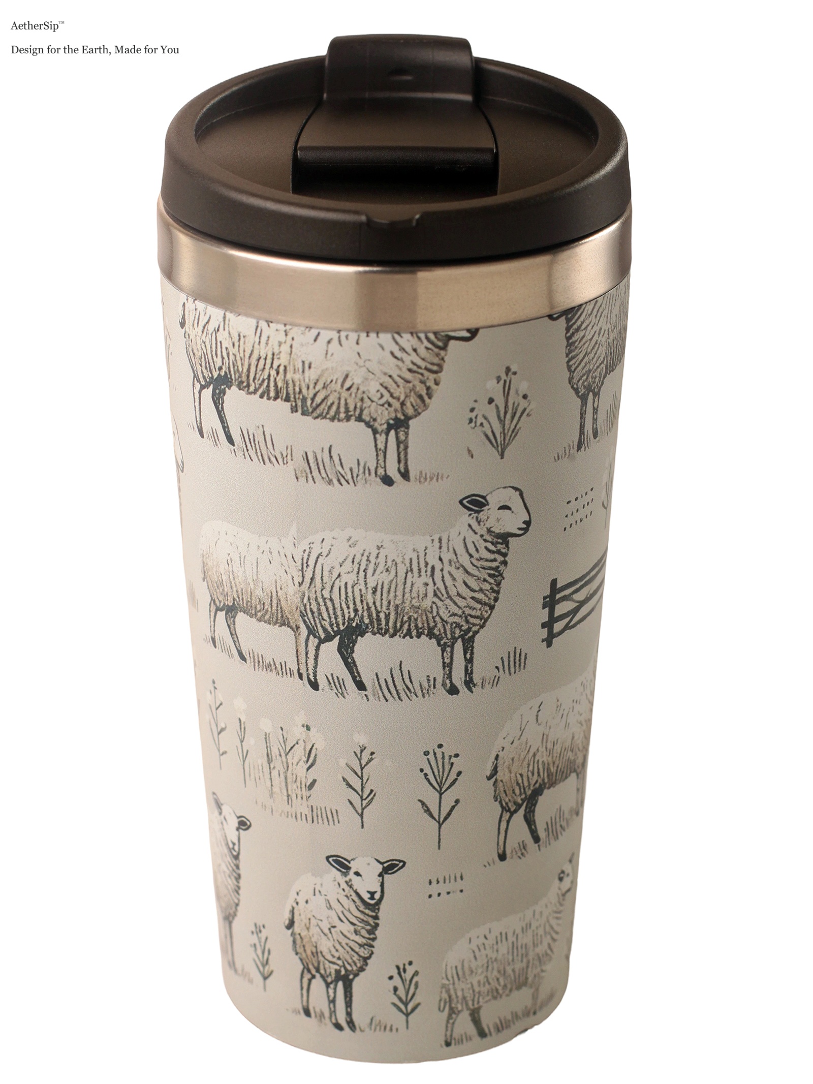 Sheep-Themed Travel Mug Alternate View 1