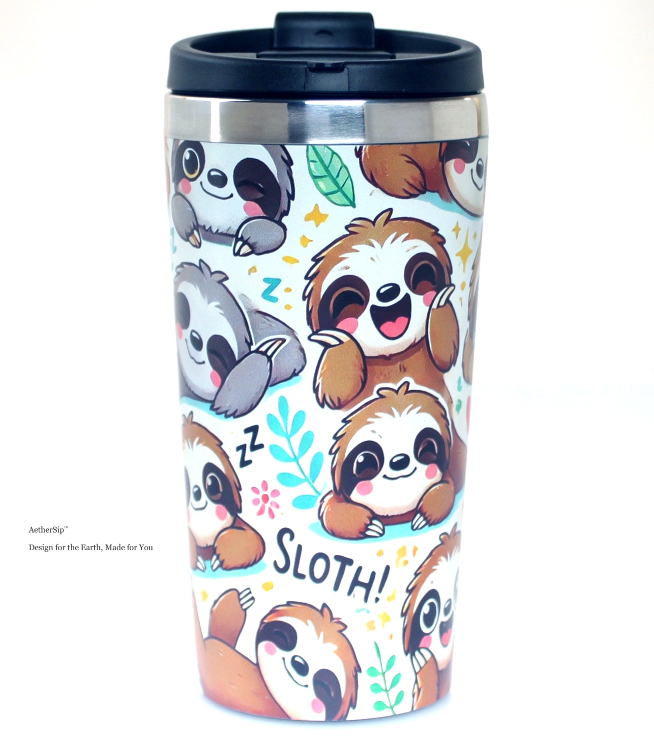 Sloth-Themed Travel Mug