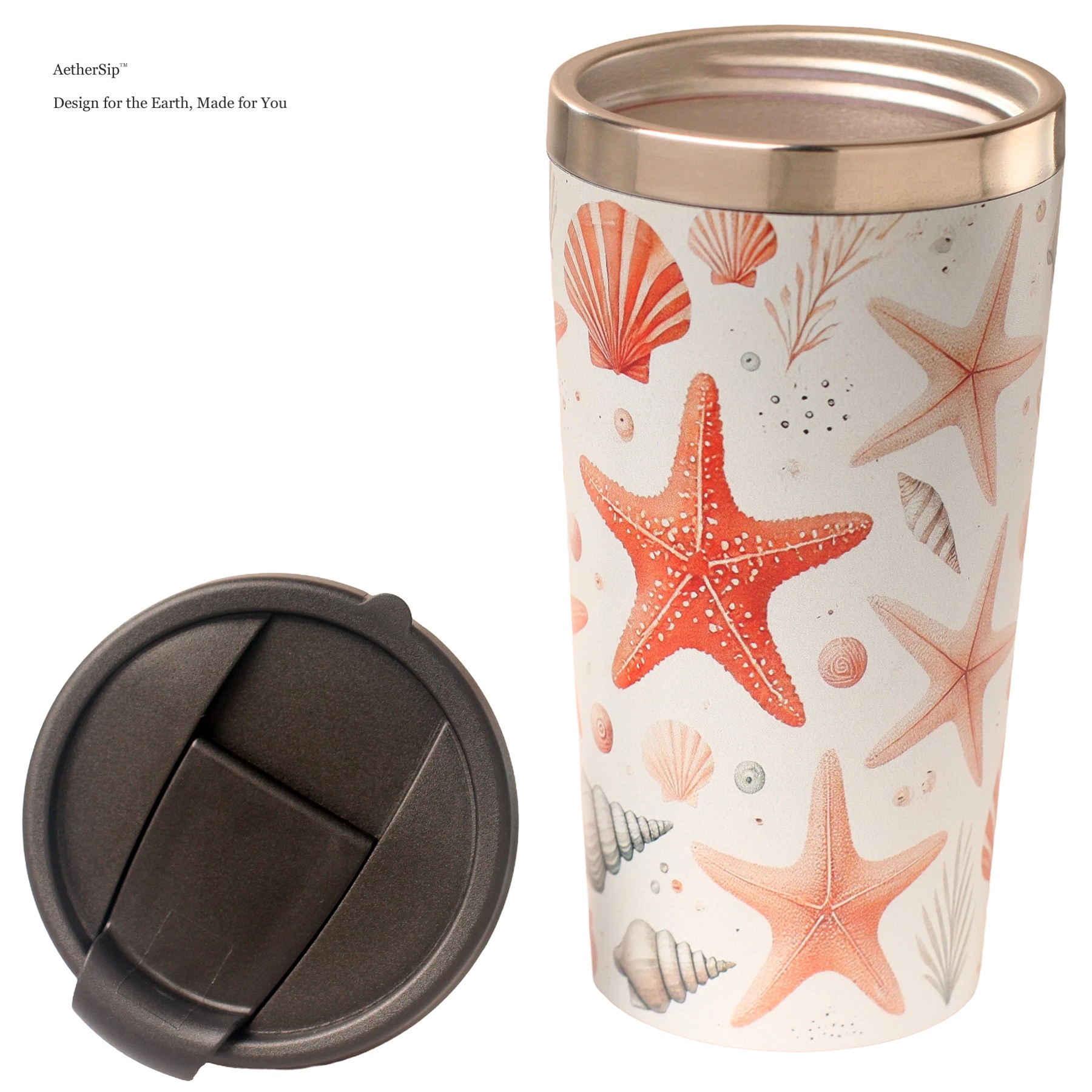 Starfish-Themed Travel Mug Alternate View 2