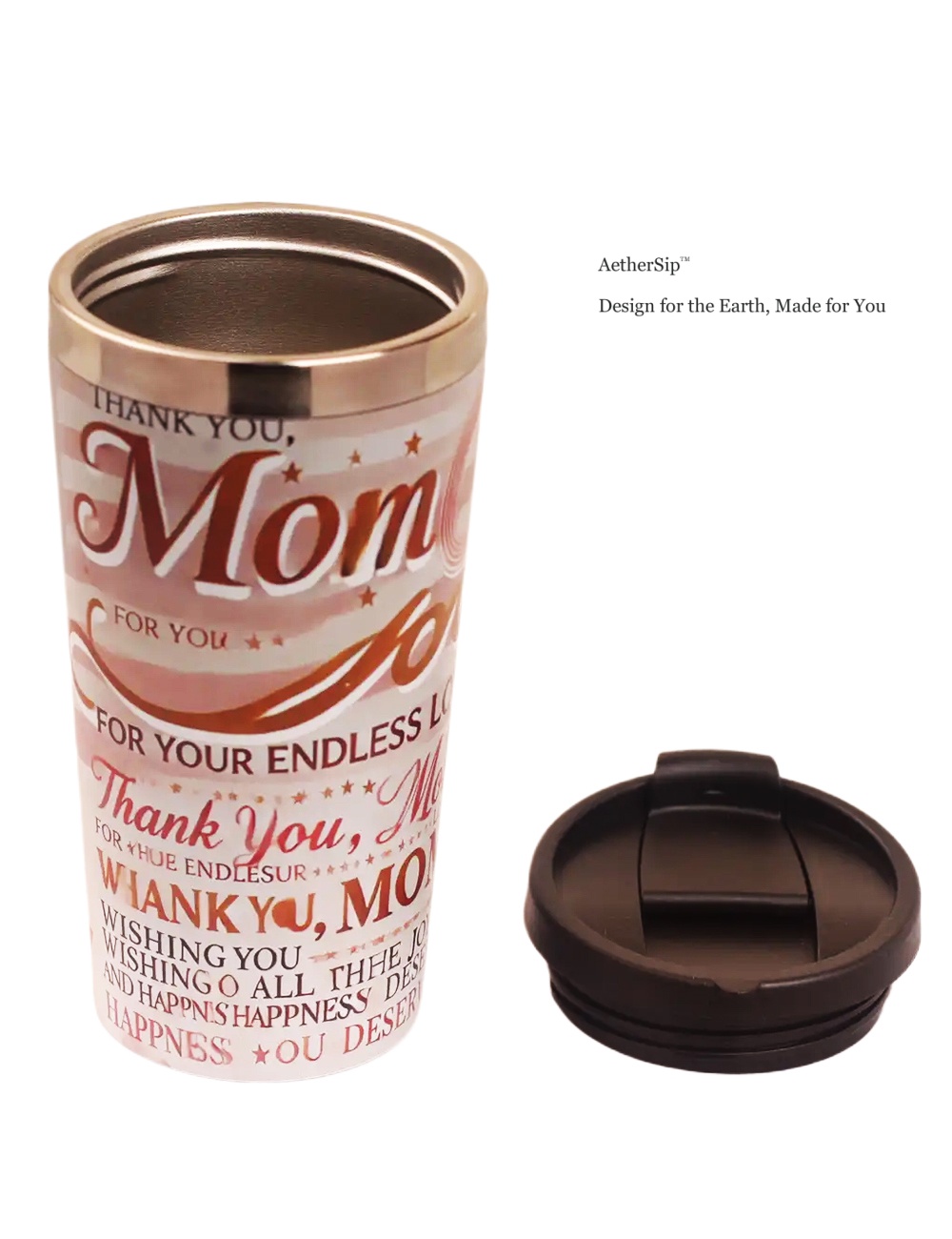 Mother's Blessing-Themed Travel Mug Side View