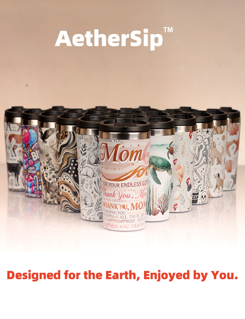 Mother's Blessing-Themed Travel Mug Bottom View