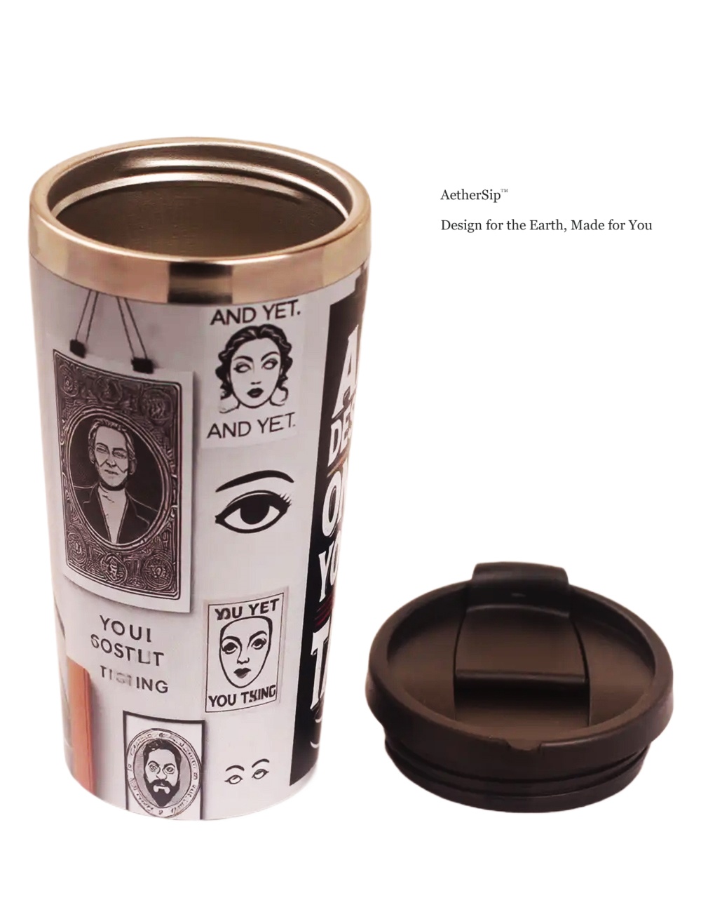 Humor-Themed Travel Mug Side View