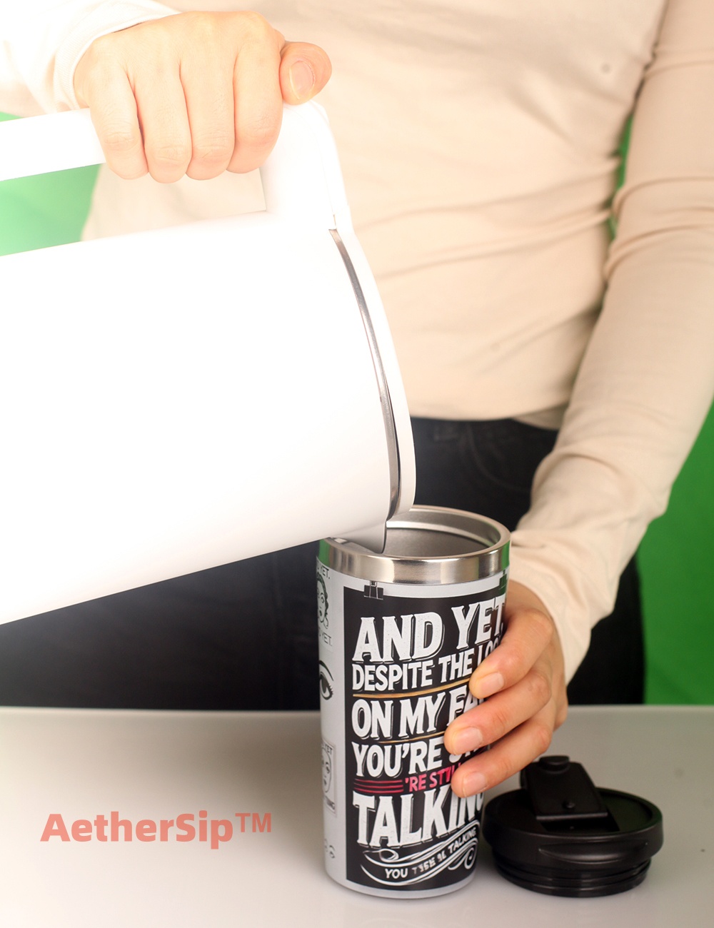 Humor-Themed Travel Mug Top View