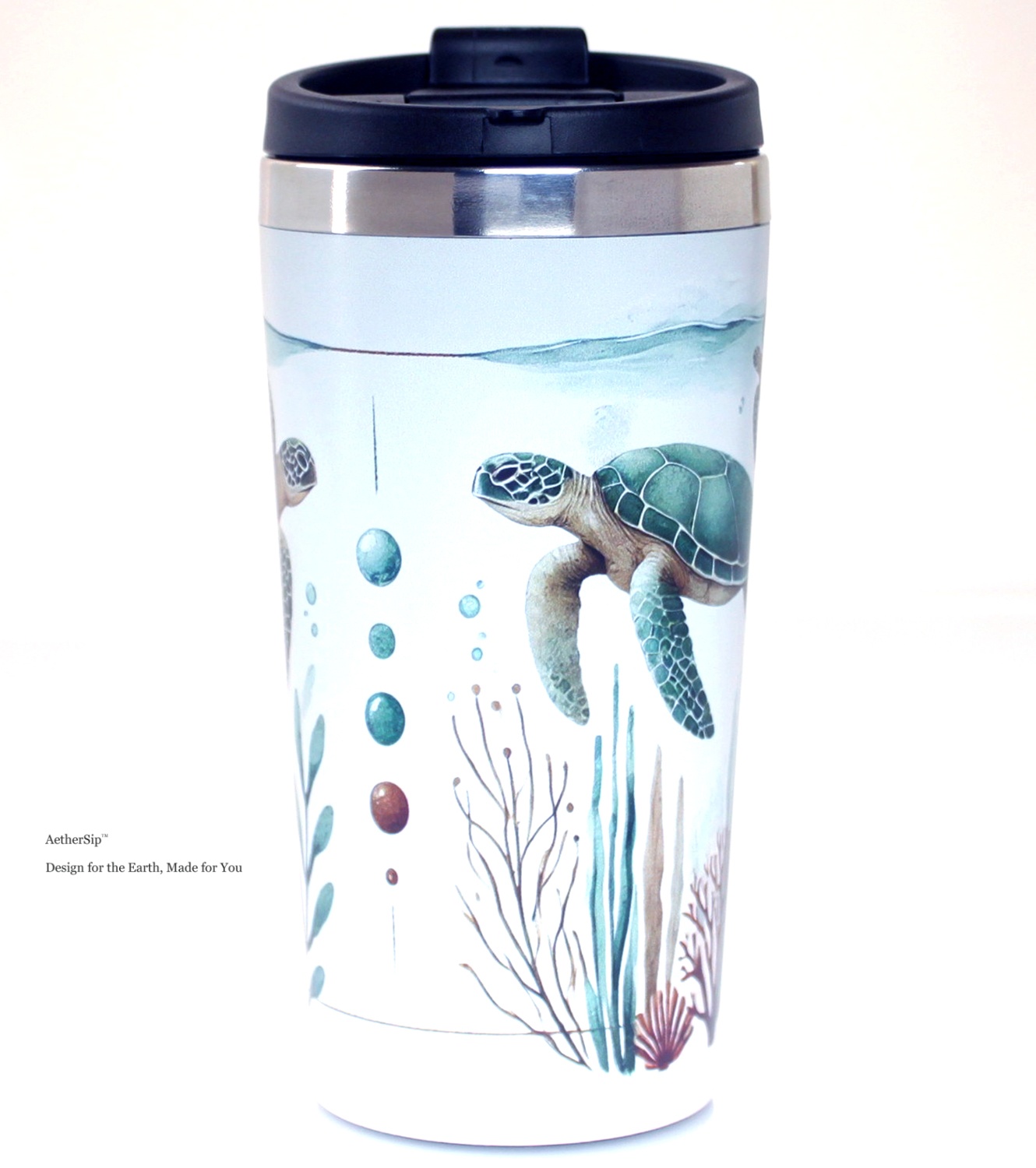 Sea Turtle-Themed Travel Mug