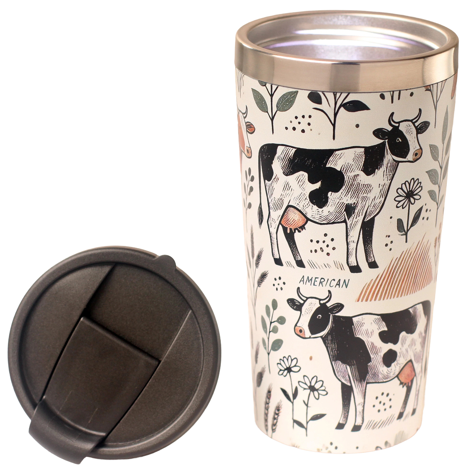 Cow-Themed Farmhouse Travel Mug Alternate View 2